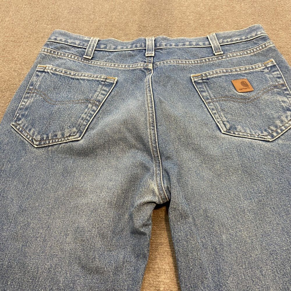 Vintage Carhartt Jeans Men's 36 Blue Wash Denim Work Wear Measures 36x36